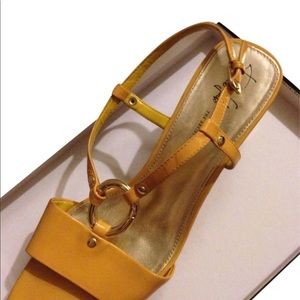 Not Available: Franco Sarto Yellow Wedge